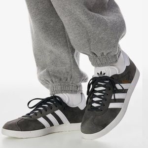 Gazelles-dark gray and white, size 5.5 unisex  (women’s 6.5).